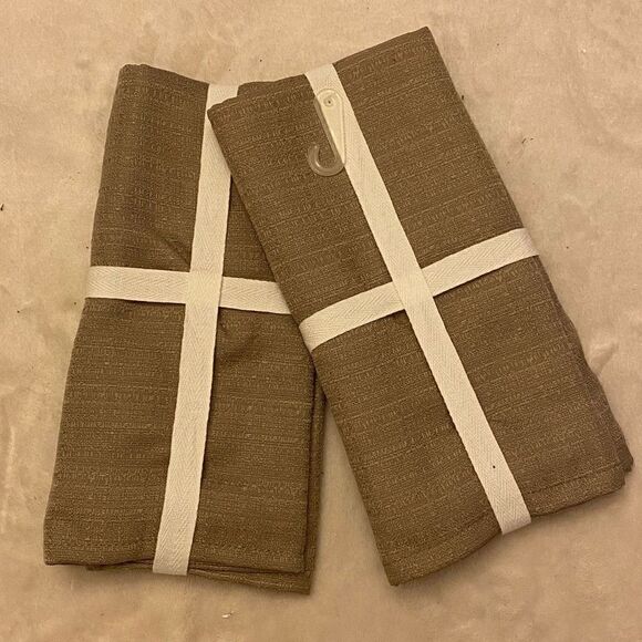 Table Trends Set of 2 Cloth‎ Sisal Light Brown Khaki Napkins NWT - Picture 2 of 4